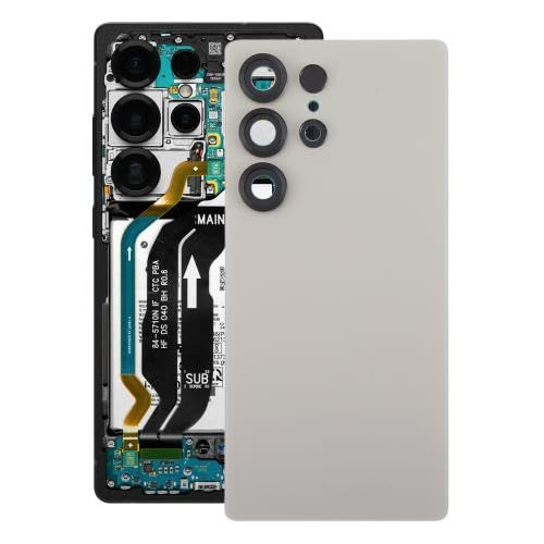 ICBAYXTS ZYGXSD RNRSTH for Galaxy S25 Ultra SM-S938 OEM-Akku-Rückabdeckung mit Kameraobjektivabdeckung(Silver) von ICBAYXTS