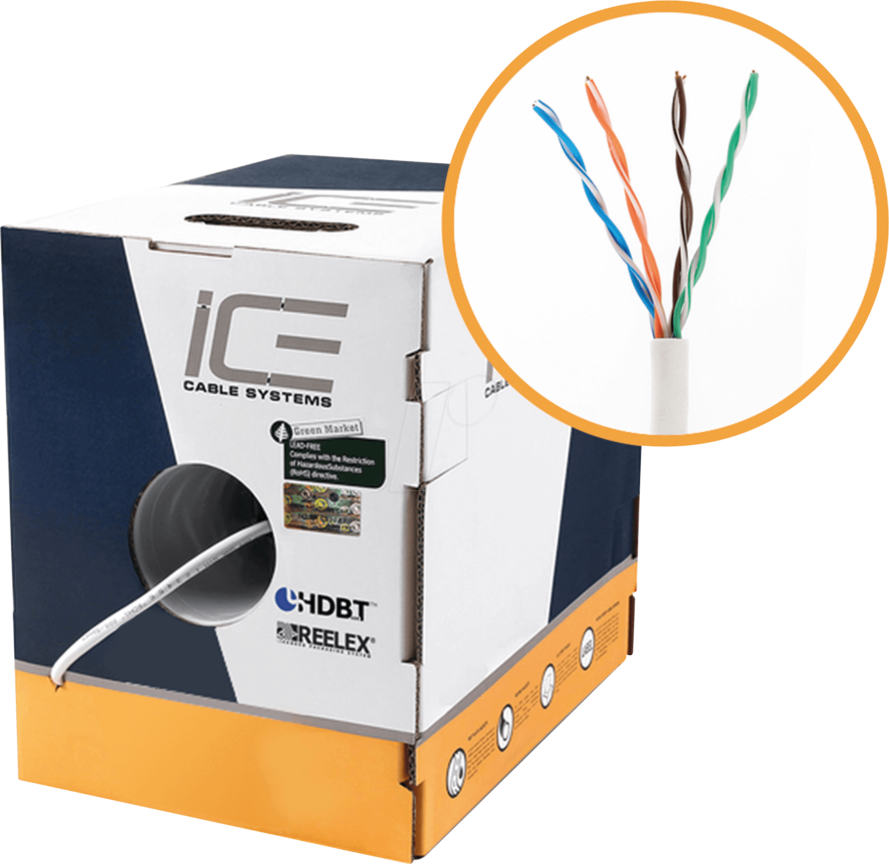 ICE CAT5E BL - Cat.5e Verlegekabel, UTP, 24AWG, 305m von ICE CABLE