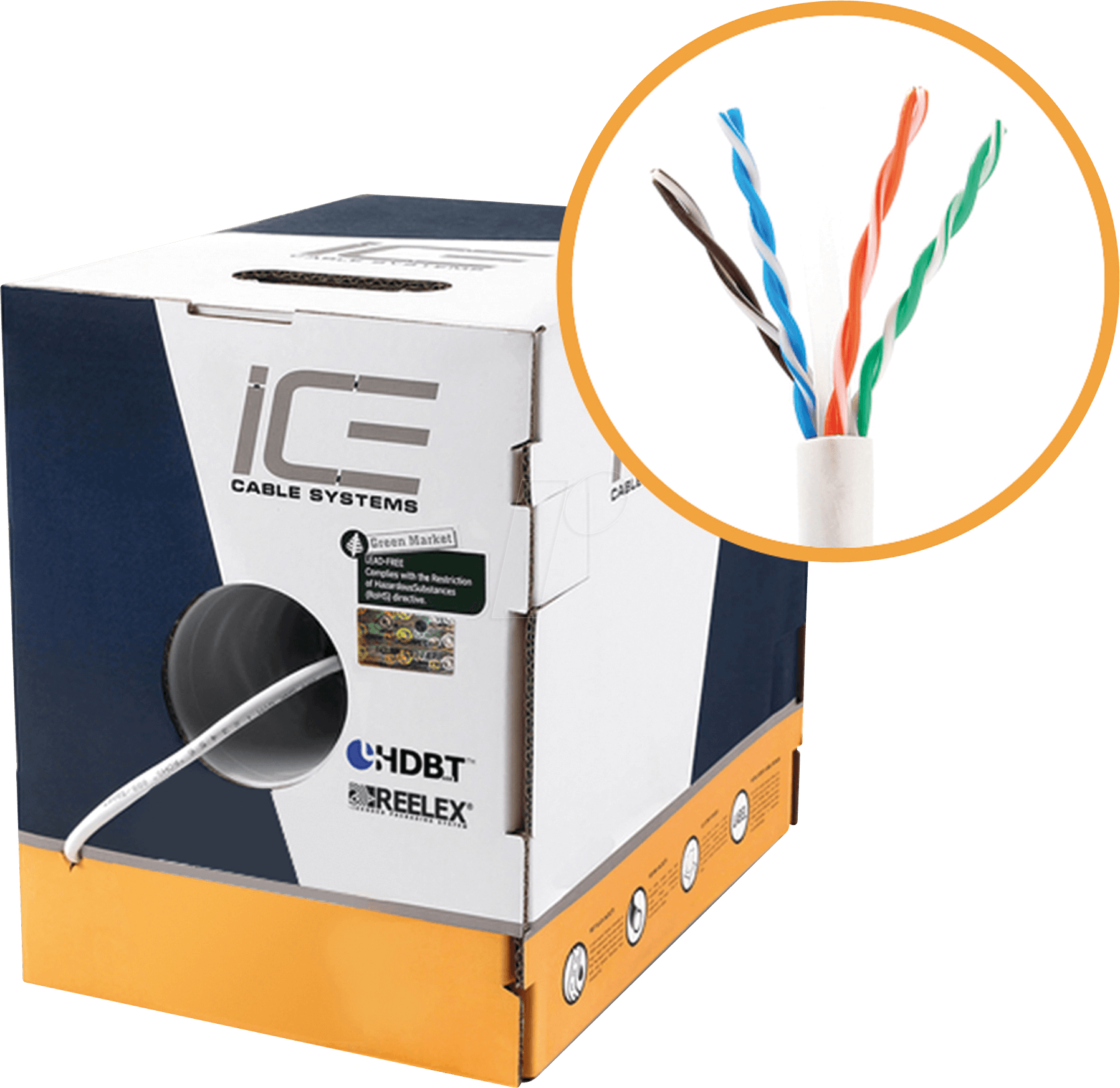 ICE CAT6 GE - Cat.6 Verlegekabel, UTP, 23AWG, 305m von ICE CABLE