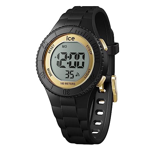 Ice-Watch - ICE digit Black gold - Schwarze Mädchenuhr mit Plastikarmband - 021607 (Small) von ICE-WATCH