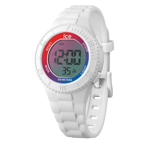 Ice-Watch - ICE digit Sunset rainbow - Weiße Armbanduhr für Mädchen mit Kunststoffarmband - 021397 (Small) von ICE-WATCH