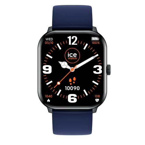 Ice-Watch - ICE smart Black navy - Schwarze Smartwatch für Herren/Unisex mit Silikonarmband - 021410 (1,85") von ICE-WATCH