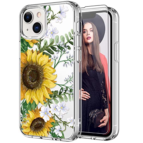 ICEDIO Handyhülle für iPhone 14, Hybrid-Schutzhülle für iPhone 14, mit rutschfesten TPU-Stoßstangen, Acryl-Rückseite, transparente iPhone-Hülle mit Displayschutzfolie, schöne Sonnenblumen-Blumen ICEDIO Handyhülle für iPhone 14, Hybrid-Schutzhülle für iPhone 14, mit rutschfesten TPU-Stoßstangen, Acryl-Rückseite, transparente iPhone-Hülle mit Displayschutzfolie, schöne Sonnenblumen-Blumen von ICEDIO