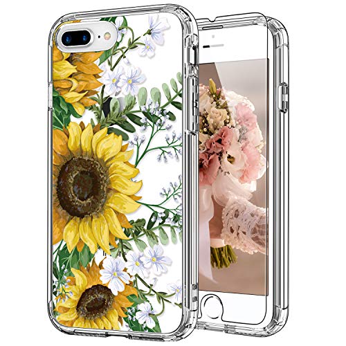 ICEDIO Schutzhülle für iPhone 8 Plus/iPhone 7 Plus mit Displayschutzfolie, Blumen-Design für Mädchen und Frauen, stoßfeste Schutzhülle mit blühenden Sonnenblumen ICEDIO Schutzhülle für iPhone 8 Plus/iPhone 7 Plus mit Displayschutzfolie, Blumen-Design für Mädchen und Frauen, stoßfeste Schutzhülle mit blühenden Sonnenblumen von ICEDIO
