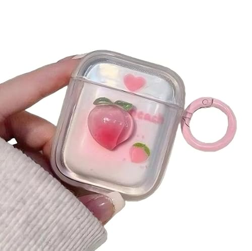 ICEELEC Kompatibel mit AirPods 4 Hülle, niedliche 3D-Honigpfirsich-Schutzhülle mit Schlüsselanhänger für Mädchen und Frauen, stoßfeste Headset-Abdeckung für Airpods 4. Generation, Weiß / Rosa ICEELEC Kompatibel mit AirPods 4 Hülle, niedliche 3D-Honigpfirsich-Schutzhülle mit Schlüsselanhänger für Mädchen und Frauen, stoßfeste Headset-Abdeckung für Airpods 4. Generation, Weiß / Rosa von ICEELEC