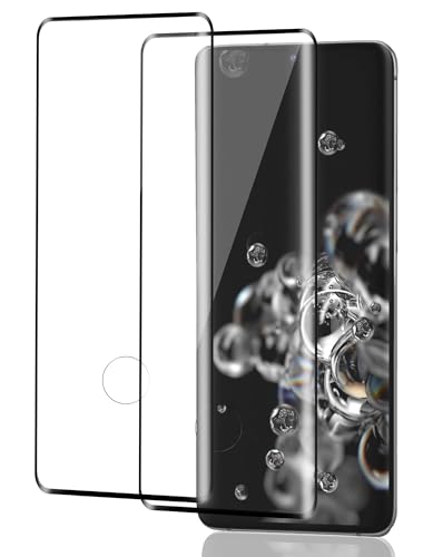 ICESPRING 2 Stück für Panzerglas für Samsung Galaxy S20 Ultra Schutzfolie, Fingerabdruck-ID Panzerfolie für Samsung S20 Ultra Folie, 9H Härte Schutzglas für Galaxy S20 Ultra Panzer Schutz Glas von ICESPRING