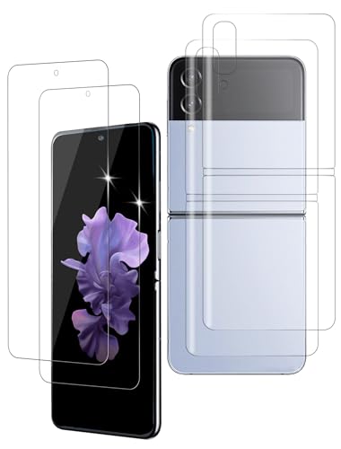 ICESPRING für Panzerglas für Samsung Galaxy Z Flip 4/Flip 3 5G Schutzfolie, 2 Stück Weich TPU Kratzfest Panzerfolie für Samsung Z Flip 4 5G Folie, Schutzglas für Galaxy Z Flip 3 Panzer Schutz Glas von ICESPRING