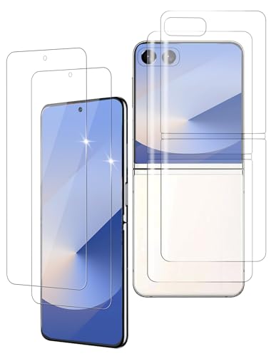 ICESPRING für Panzerglas für Samsung Galaxy Z Flip 6 Schutzfolie, 2 Stück Weich TPU Kratzfest Panzerfolie für Samsung Z Flip6 Folie, Fingerabdruck-ID Schutzglas für Galaxy Z Flip6 Panzer Schutz Glas von ICESPRING