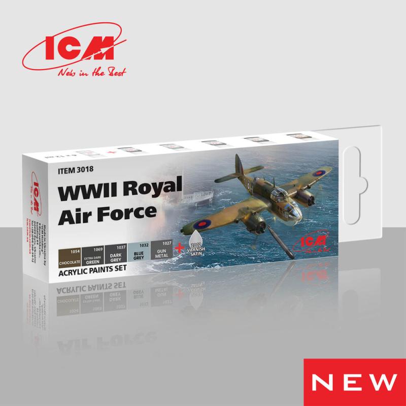Acrylic Paint Set for WWII Royal Air Force von ICM