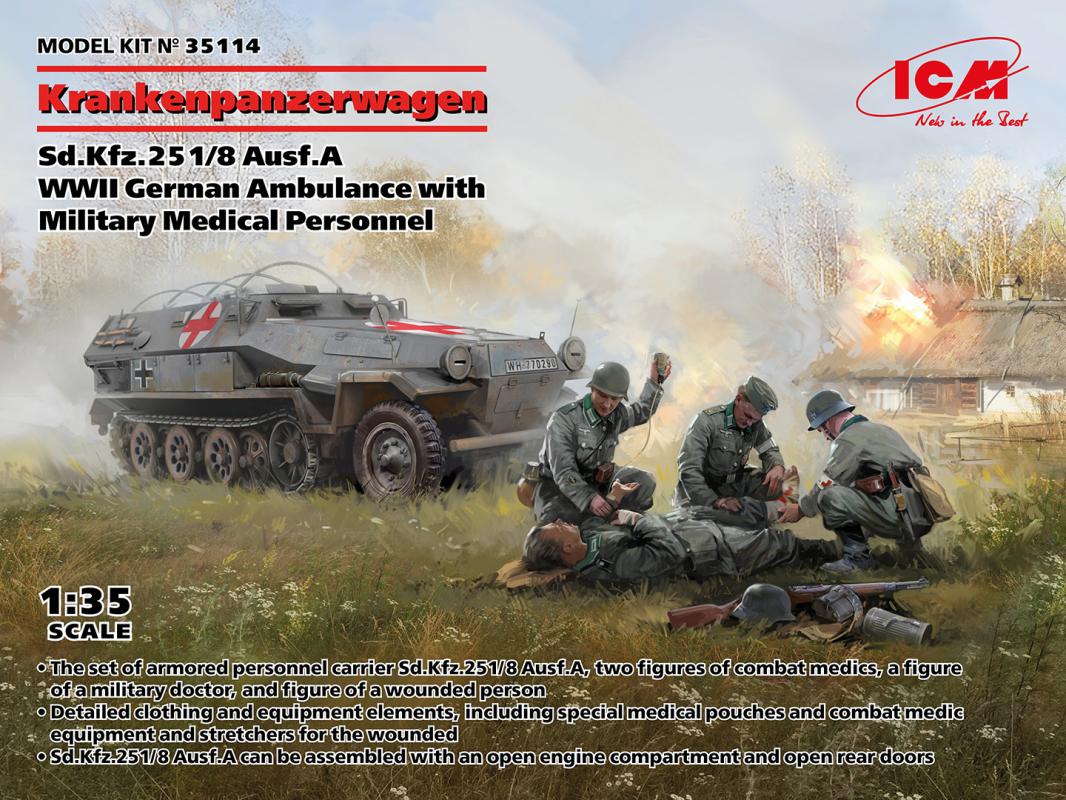 Krankenpanzerwagen Sd.Kfz.251/8 Ausf.A , WWII German Ambulance with Military Medical Personnel Krankenpanzerwagen Sd.Kfz.251/8 Ausf.A , WWII German Ambulance with Military Medical Personnel von ICM