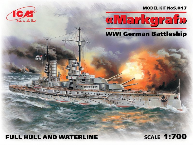 Markgraf (full hull & waterline) WWI German Battleship von ICM