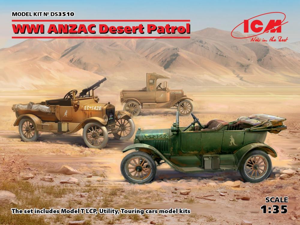 WWI ANZAC Desert Patrol (Model T LCP, Utility, Touring) von ICM