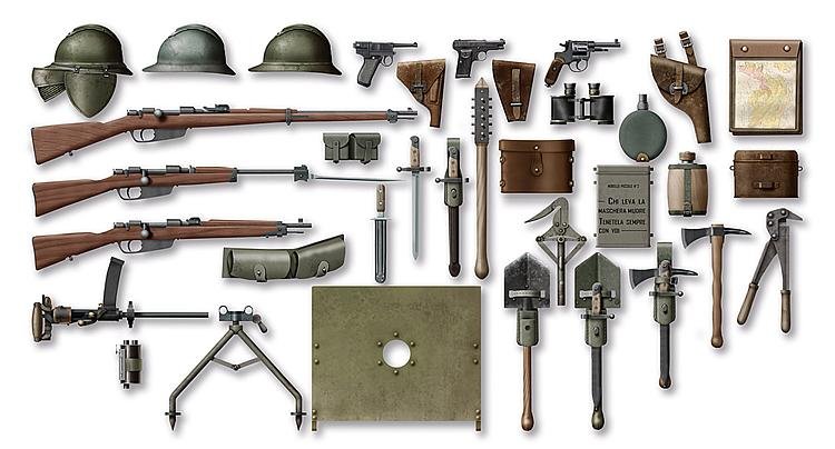 WWI Italienische Infanterie-Waffen und Zubehör von ICM