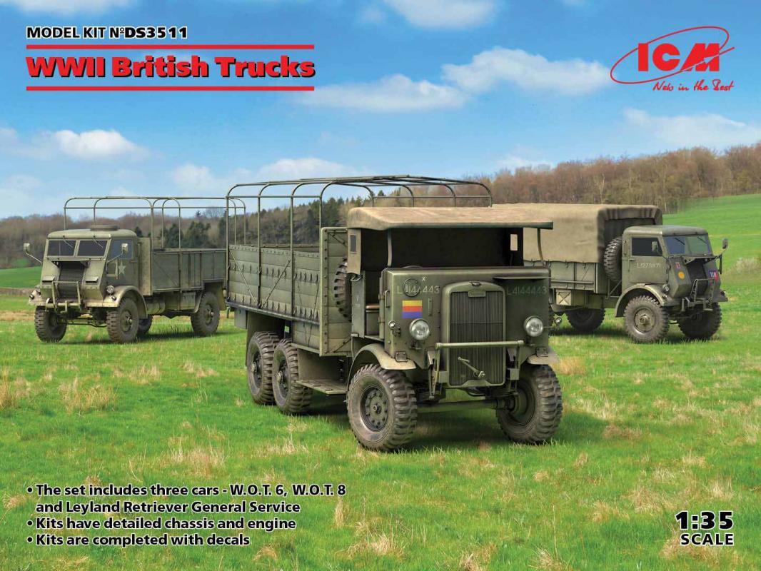 WWII British Trucks (Model W.O.T.6, Model W.O.T.8, Leyland Retriever General Serv) von ICM