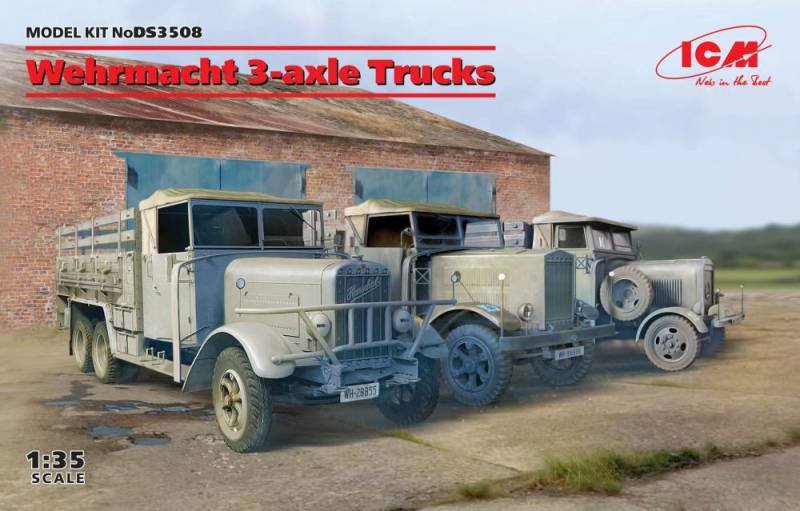 Wehrmacht 3-axle Trucks (Henschel 33D1, Krupp L3H163, LG3000) von ICM