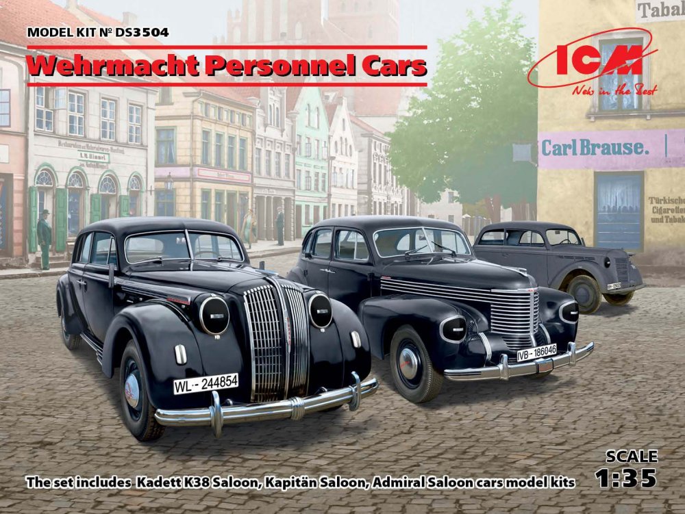 Wehrmacht Personnel Cars (Kadett K38 Salo Kapitan Saloon,Admiral Saloon) von ICM