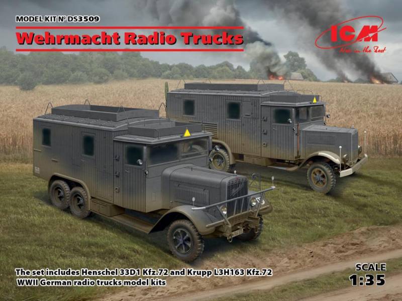 Wehrmacht Radio Trucks (Henschel 33D1 Kfz.72, Krupp L3H163 Kfz.72) von ICM