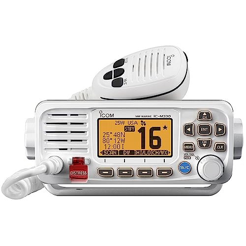 W2B – VHF Feste Halterung – VHF Feste Halterung – VHF, Basic, kompakt, mit GPS, Weiß von ICOM