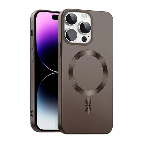 ICOVERI Magnetische TPU-Gel-Hülle, kompatibel mit iPhone, matt, Metallic-Effekt, kompatibel mit Magsafe, Kameraschutz, Displayschutz, militärischer Schutz, Flexibles TPU. (Graphit, iPhone 15 PRO MAX) von ICOVERI