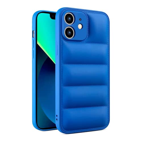 ICOVERI Puffer Schutzhülle für iPhone 12, TPU-Hülle mit Luftblase für zusätzlichen Schutz, kompatibel mit iPhone 12, Puffer Case iPhone, Kameraschutz, stoßfest, Blau von ICOVERI