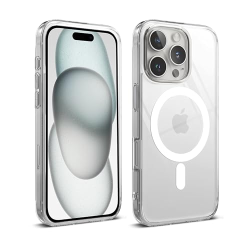 ICOVERI iPhone-Schutzhülle, magnetisch, kompatibel mit Magsafe, Magsafe, iPhone, Hybrid-Schutzhülle, stoßfest, kratzfest (iPhone, transparent) (iPhone 16 Pro Max) von ICOVERI