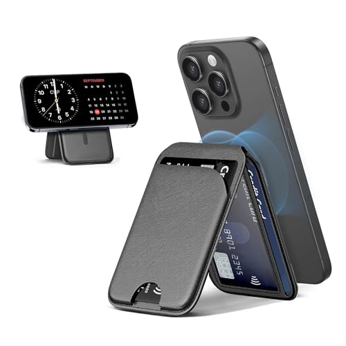 MagSafe Magnetische Geldbörse für iPhone – Kartenhalter aus veganem Leder mit verstellbarem Ständer, RFID-blockiert, Kapazität 3 Karten, kompatibel mit iPhone 16/15/14/13/12 (außer 12/13 Mini MagSafe Magnetische Geldbörse für iPhone – Kartenhalter aus veganem Leder mit verstellbarem Ständer, RFID-blockiert, Kapazität 3 Karten, kompatibel mit iPhone 16/15/14/13/12 (außer 12/13 Mini von ICOVERI