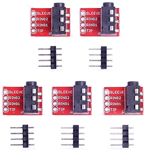 ICQUANZX TRRS 3.5mm Audio Jack Breakout MP3 Stereo Kopfhörer Video Jack Modul für Arduino (Packung mit 5 Stück) von ICQUANZX