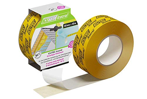 ICUTEC Icucral Klebeband 033 3088, 60 mm x 40 m, Lösemittelfrei, extrem hohe Klebkraft, für Überlappungen bei Dampfbremsen, Dampfsperre Klebeband in Profi-Qualität, luftdichtes Folienklebeband ICUTEC Icucral Klebeband 033 3088, 60 mm x 40 m, Lösemittelfrei, extrem hohe Klebkraft, für Überlappungen bei Dampfbremsen, Dampfsperre Klebeband in Profi-Qualität, luftdichtes Folienklebeband von ICUTEC
