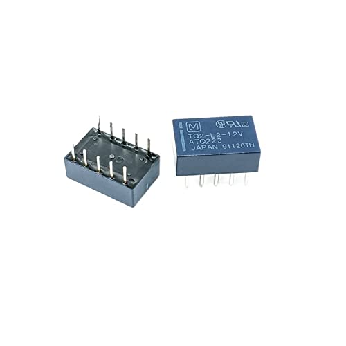 1PC Relais TQ2-L2-5V TQ2-L2-12V 3V Zwei offene zwei geschlossene 10-polige 1A Doppelspule magnetisch Elektronisches Zubehör (Size : TQ2-L2-5V) von ICXLPMC