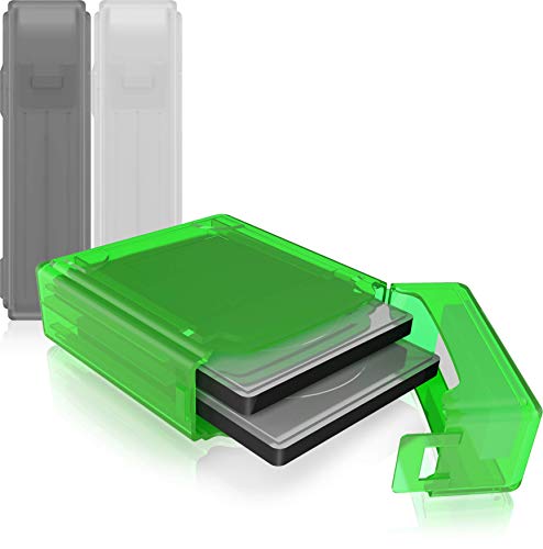 ICY BOX 3er Set Dual Festplatten Box für 2,5 Zoll HDD/SSD zum Schutz oder Aufbewahrung, stapelbar, Beschriftung, Hardcase Hülle, mehrfarbig, IB-AC6025-3 von ICY BOX