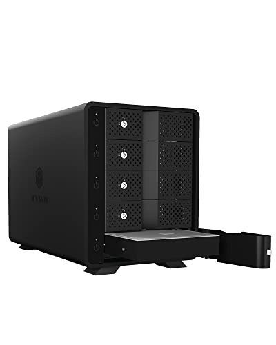 ICY BOX 5-Fach Festplattengehäuse für 3,5 Zoll Festplatten, einzeln schaltbar, trägerlos, USB 3.1 Gen2 (USB-C, USB-A), Lüfter, Aluminium, Schwarz von ICY BOX