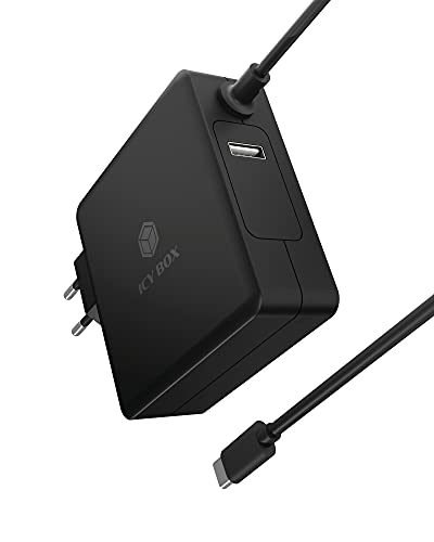 ICY BOX 90W USB-C Netzteil für Laptops, Tablets und Smartphones, Schutzfunktion, Power Delivery 3.0, 1,8 m Kabel, Schwarz, 60772 von ICY BOX