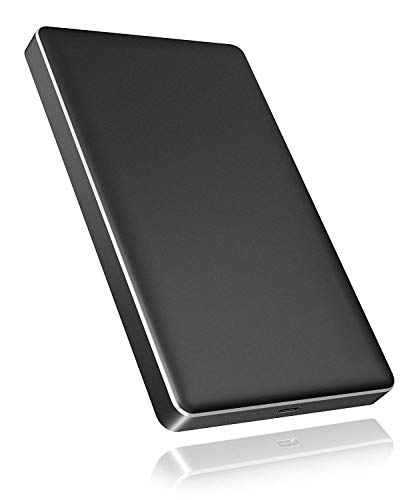 ICY BOX Aluminium-Externes Gehäuse schwarz für 1x 2,5 Zoll SATA HDD/SSD mit USB 3.1 Typ-C™-Anschluss - bis zu 10 Gbit/s - kompatibel mit 2,5 Zoll HDD und SSD von ICY BOX