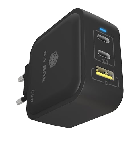 ICY BOX GaN Ladegerät 65W – USB-C & USB-A, Power Delivery 3.0, Schnellladefunktion, kompakt & leicht, 2 USB-C Ports, 1 USB-A Port, für Smartphones, Tablets & Notebooks – IB-PS1030-PD ICY BOX GaN Ladegerät 65W – USB-C & USB-A, Power Delivery 3.0, Schnellladefunktion, kompakt & leicht, 2 USB-C Ports, 1 USB-A Port, für Smartphones, Tablets & Notebooks – IB-PS1030-PD von ICY BOX