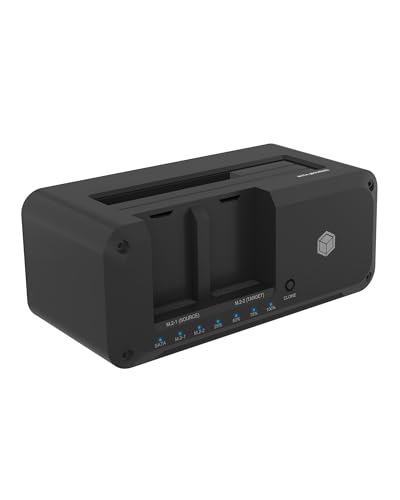 ICY BOX HDD / M.2 NVMe SSD Docking Station USB 3.2 Gen 2 (10 Gbit/s), Festplatten Klonstation & Lesegerät (2,5" & 3,5" SATA auf M.2 NVMe / M.2 NVMe auf M.2 NVMe), Zweiwege Klonen, IB-2924MSCL-C31 von ICY BOX
