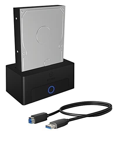 ICY BOX HDD / Festplatten Docking Station USB 3.0 für SATA 2,5 Zoll & 3,5 Zoll, Festplatten Lesegerät, Adapter, Extern, Schwarz, IB-1122-U3 von ICY BOX