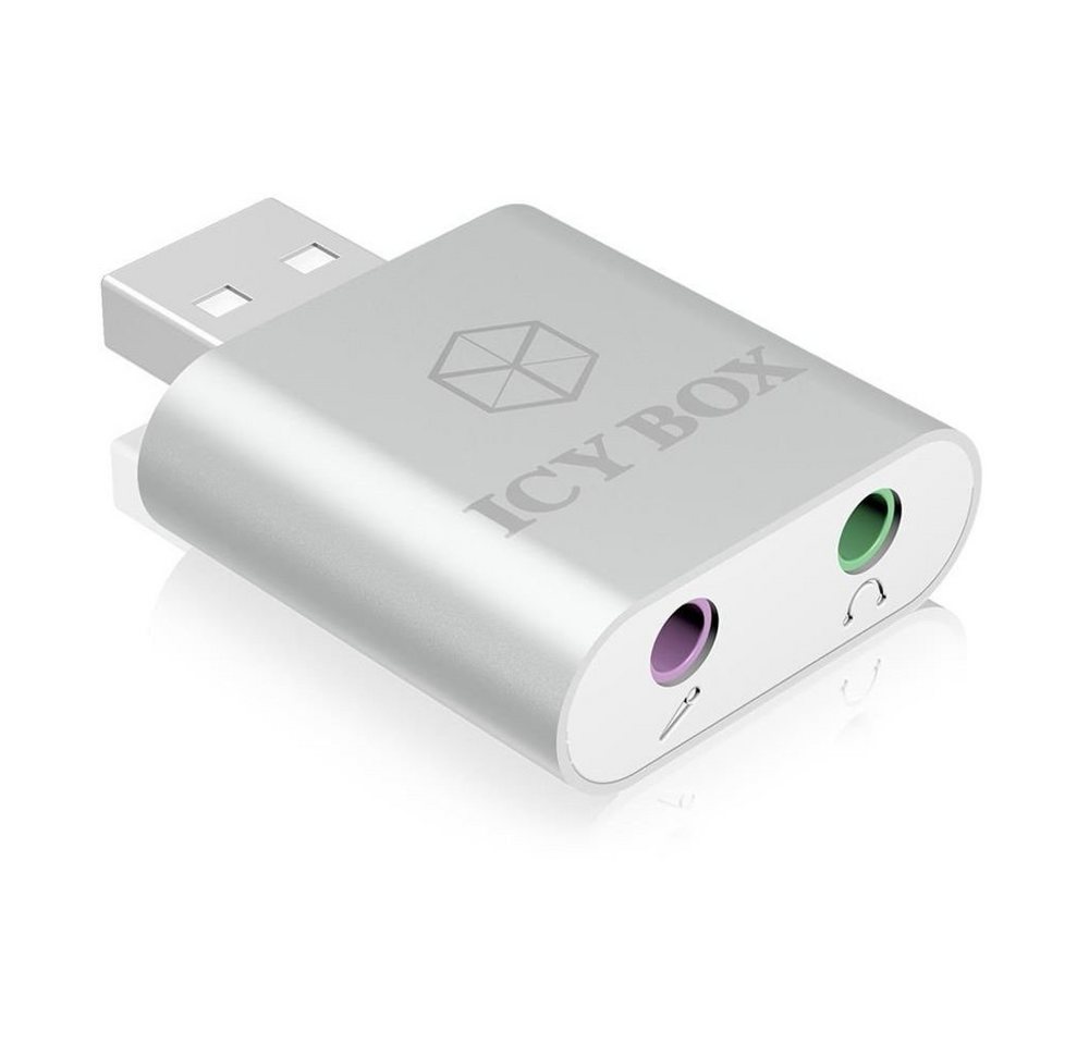 ICY BOX IB-AC527 Audio-Adapter, USB zu Mikrofon und Kopfhörer Adapter, 3,5 mm Klinkenstecker, silber ICY BOX IB-AC527 Audio-Adapter, USB zu Mikrofon und Kopfhörer Adapter, 3,5 mm Klinkenstecker, silber von ICY BOX