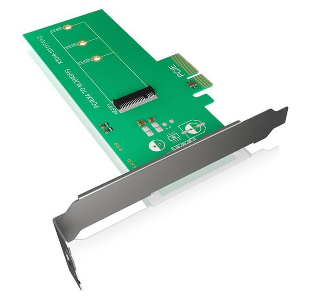 ICY BOX IB-PCI208 Netzwerk-Adapter, Interne PCI-Karte, M.2 PCIe SSD zu PCIe 3.0, 32 Gbit/S grün von ICY BOX