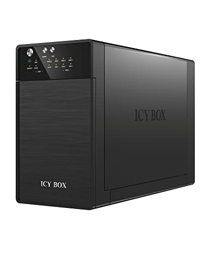 ICY BOX IB-RD3620SU3 Externes 2-fach Gehäuse (Raid 0/1, Single, JBOD) für 2x 3, 5 Zoll SATA i, II, III Festplatten, USB 3.0 (UASP) & eSATA Anschluss, Smart-Lüfter von ICY BOX