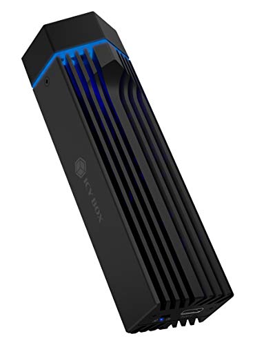 ICY BOX M.2 NVMe Gehäuse mit Lüfter, RGB Beleuchtung, USB 3.1 Gen2 (10 Gbit/s), für M.2 SSD, Aluminium, Schwarz, 60713 von ICY BOX