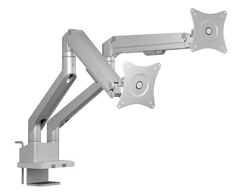 ICY BOX Monitorständer für 2 Monitore (17" bis 32"), Höhenverstellbar, VESA-kompatibel (75x75, 100x100), einfaches Kabelmanagement, Aluminium/Stahl, IB-MS524-T von ICY BOX