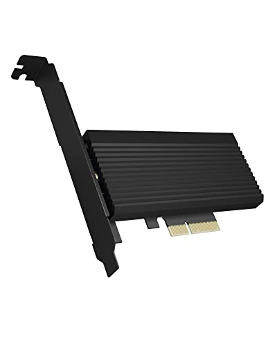 ICY BOX NVMe M.2 SSD zu PCIe 4.0 X4 mit Aluminiumkühlkörper Adapterkarte für Key-M mit USB C IB-PCI208-HS von ICY BOX