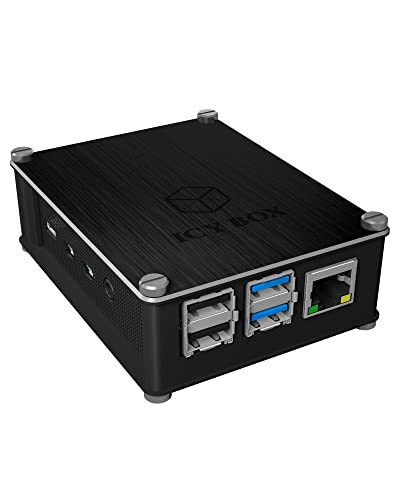 ICY BOX Raspberry Pi 4 Gehäuse, Aluminium und Acryl wechselbar, luftdurchlässiges Seitengitter, Kühlkörper ICY BOX Raspberry Pi 4 Gehäuse, Aluminium und Acryl wechselbar, luftdurchlässiges Seitengitter, Kühlkörper von ICY BOX