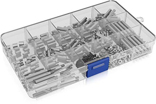 ICY BOX Raspberry Pi DIY Kit, Abstandshalter, Standoffs, Schrauben und Muttern, M2.5, Messing, Silber von ICY BOX