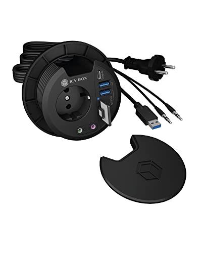 ICY BOX Tisch-Hub mit SD/microSD Kartenleser, 2X Type-A, USB-C, 2X 3,5 mm Audio, IB-HUB1430-CR, 80 mm ICY BOX Tisch-Hub mit SD/microSD Kartenleser, 2X Type-A, USB-C, 2X 3,5 mm Audio, IB-HUB1430-CR, 80 mm von ICY BOX