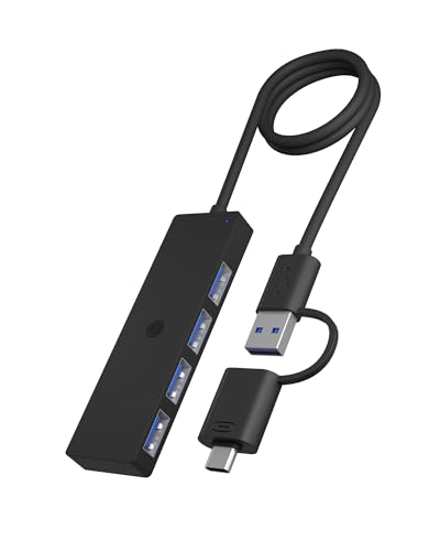 ICY BOX USB 3.0 HUB (4-in-1) mit 4X USB-A Ports, USB-Verteiler, USB-C & USB-A Anschluss, Splitter, Mehrfachstecker, IB-HUB1424-C3 von ICY BOX
