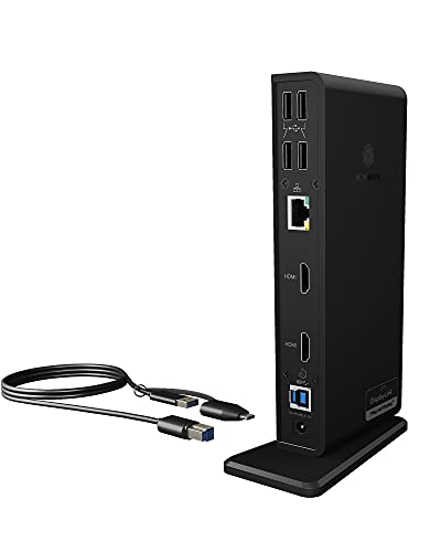 ICY BOX USB-C Docking Station (11-in-1) für 2 Monitore (2x HDMI), 6x USB 3.0 HUB, DisplayLink, Gigabit Ethernet, Audio, IB-DK2251AC für Windows, M1/M2 MacBook Air / Pro von ICY BOX