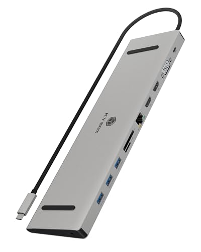ICY BOX USB-C Docking Station (11-in-1) für 2 Monitore (2X HDMI & 1x VGA), 4K 60Hz, 3X USB 3.0 HUB, 100W Power Delivery, Gigabit Ethernet, Kartenleser, Audio, IB-DK2106a-CPD ICY BOX USB-C Docking Station (11-in-1) für 2 Monitore (2X HDMI & 1x VGA), 4K 60Hz, 3X USB 3.0 HUB, 100W Power Delivery, Gigabit Ethernet, Kartenleser, Audio, IB-DK2106a-CPD von ICY BOX