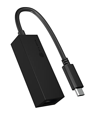 ICY BOX USB-C auf Ethernet Adapter mit bis zu 1 Gbps (USB-C auf RJ45 LAN Adapter, Thunderbolt 3) kompatibel für Type-C Geräte inklusive MacBook Pro, iPad Pro 2018 und viele mehr, 60826 von ICY BOX