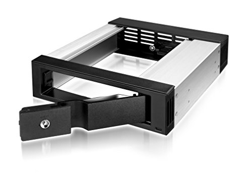 ICY BOX Wechselrahmen für 1x 3,5" (8,9 cm) SATA Festplatte für 1x 5,25" Schacht, SATA III, abschließbar, EasySwap, Aluminium, IB-158SSK-B von ICY BOX